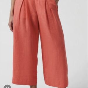 EUC Athleta Cropped Linen Pants Wide Leg 10P